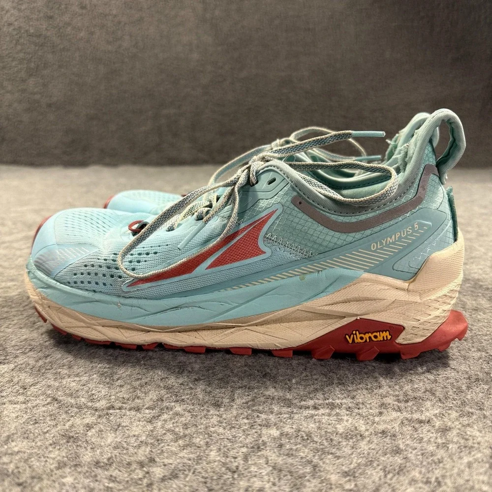 Altra Olympus 5 Shoes Womens Size 9.5 Blue Mesh Trail Running Zero‎ Drop Vibram